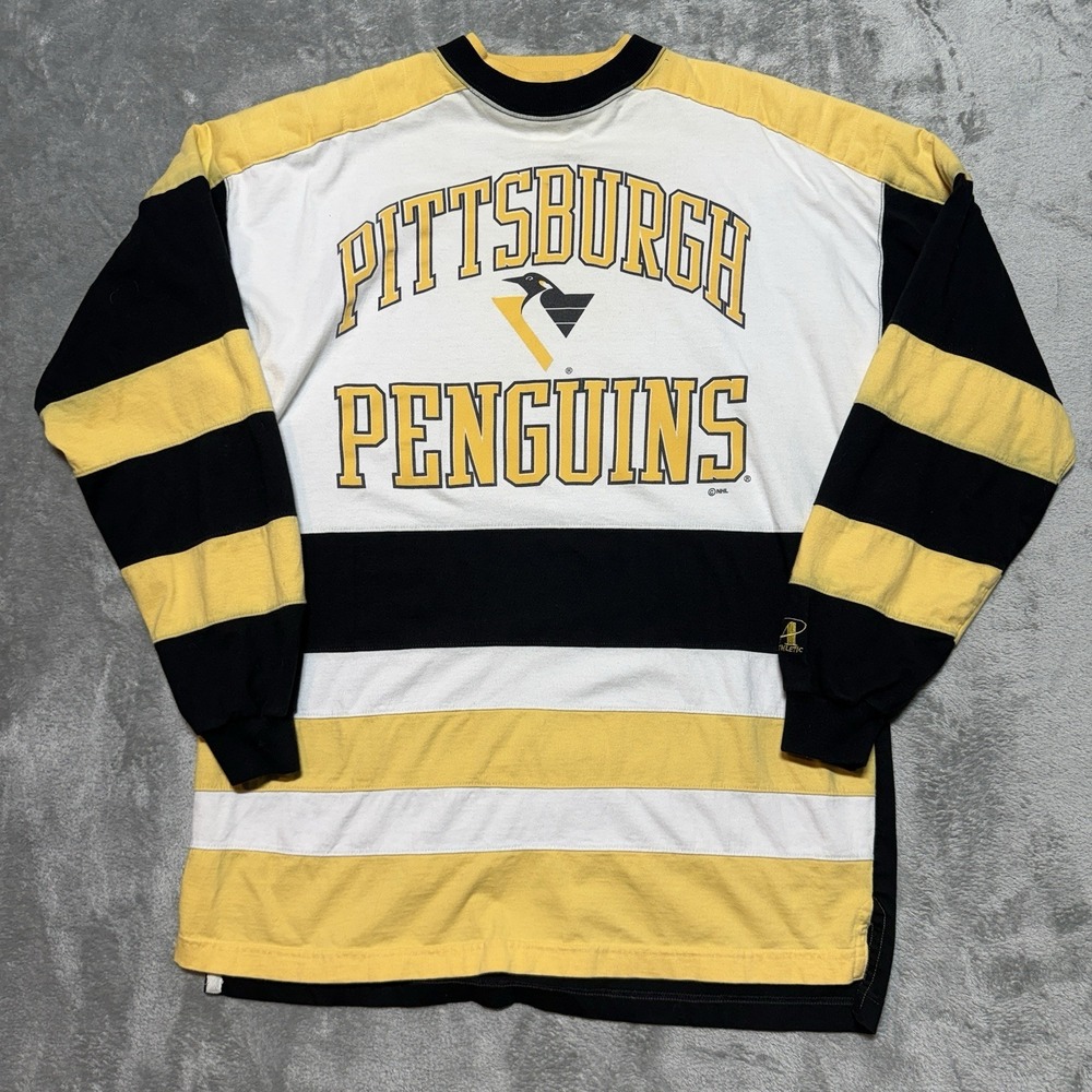 Vintage Pittsburgh Penguins Logo Athletic Shirt Large 90s NHL Cotton Jersey